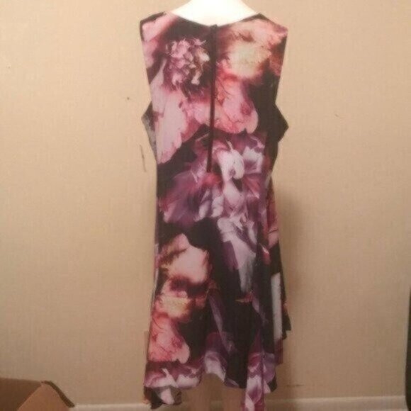 NWT Julia Jordan Abstract Floral Sleeveless Hanky Hem Dress - Picture 4 of 5